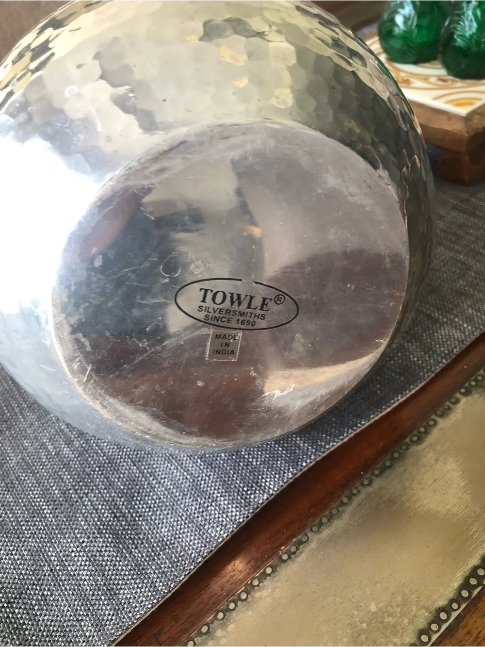 Hammered Metal Pitcher - Silvertoned